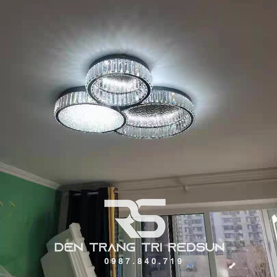 Đèn Mâm Pha Lê Ốp Trần Phòng Khách Hiện Đại M9239