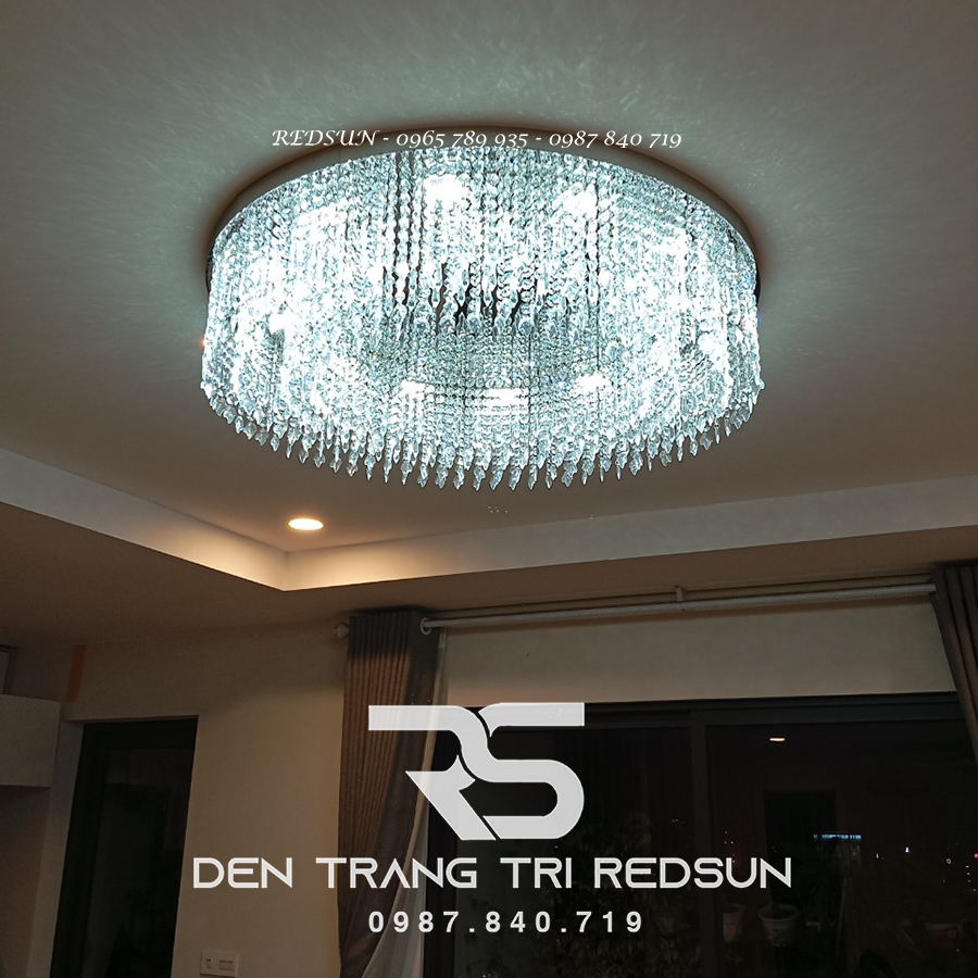 Đèn Mâm Pha Lê Ốp Trần Phòng Khách Hiện Đại M9191