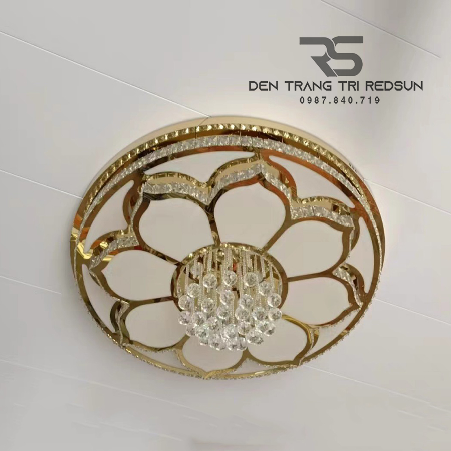 Đèn Mâm Mica Pha Lê Ốp Trần Phòng Khách Hiện Đại MKPL-05