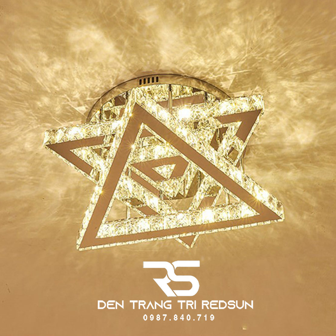 Đèn Mâm Pha Lê Ốp Trần Phòng Khách Hiện Đại M9217