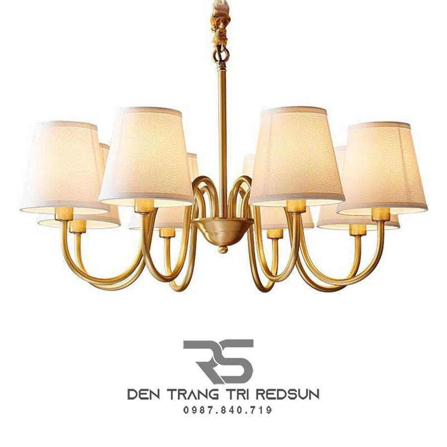 Đèn Chùm Phòng Khách Hiện Đại Phong Cách Indochine Khung Đồng DC-1027