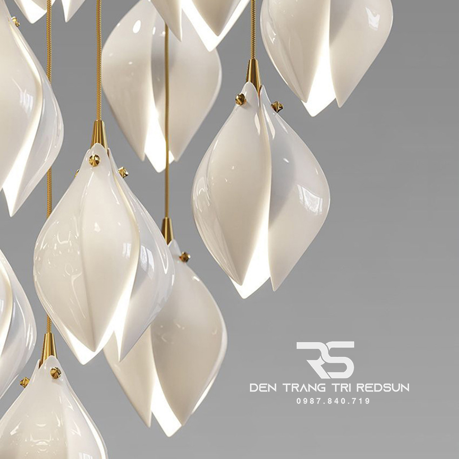 Đèn Thả Phong Cách Hiện Đại Hoa Mộc Lan Lắp Phòng Khách, Sảnh Chờ, Cầu Thang Thông Tầng HTK052