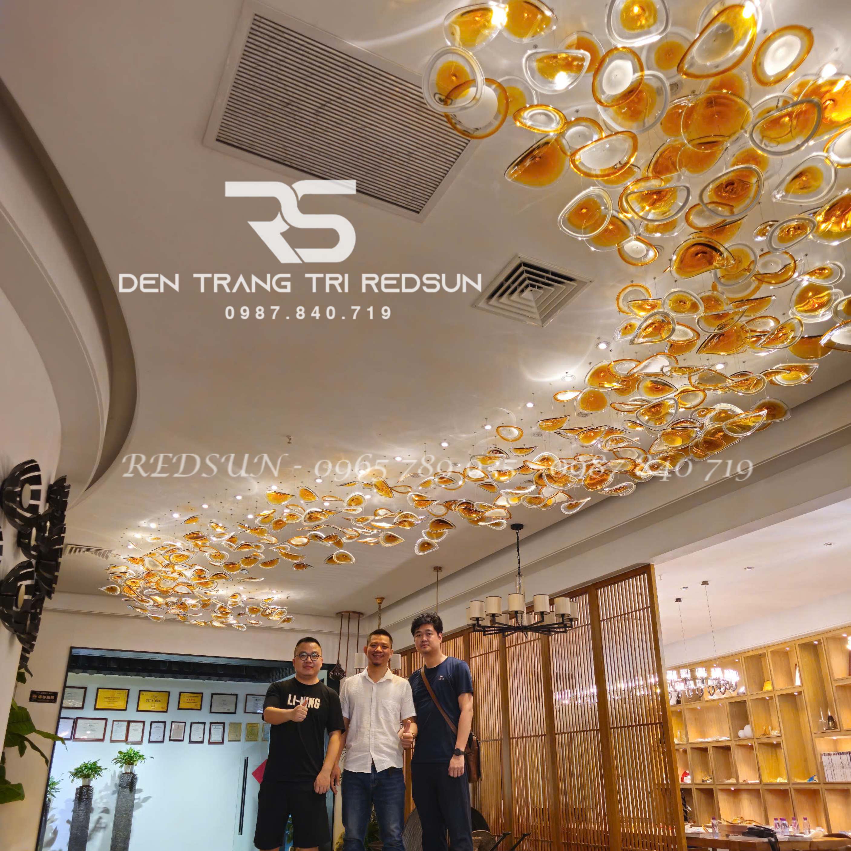 Đèn Thả Thiết Kế Cho Khách Sạn, Hành Lang, Biệt Thư, Phòng Khách, Phòng Ăn Hình Lá HTK-NK001