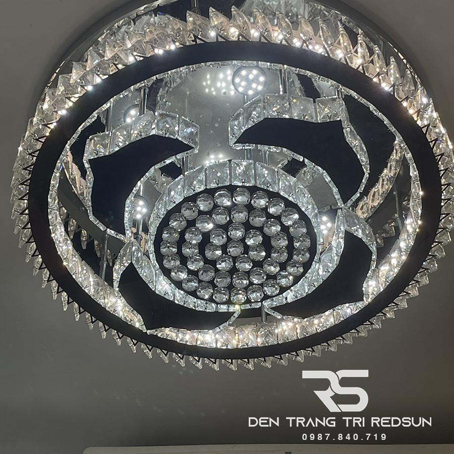 Đèn Mâm Pha Lê Ốp Trần Phòng Khách Hiện Đại M9210