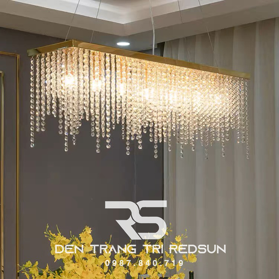 Đèn Mâm Pha Lê Ốp Trần Phòng Khách Hiện Đại MV9195