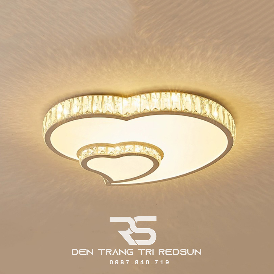 Đèn Mâm Mica Pha Lê Ốp Trần Phòng Khách Hiện Đại MKPL-033