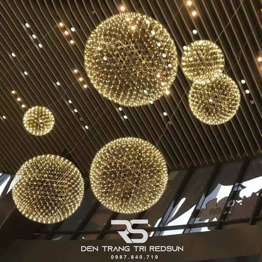 Đèn Thả Trần Lắp Thông Tầng, Phòng Khách, Khách Sạn, Nhà Hàng Phong Cách Bắc Âu Hiện Đại Cầu LED Sao  DC-T106