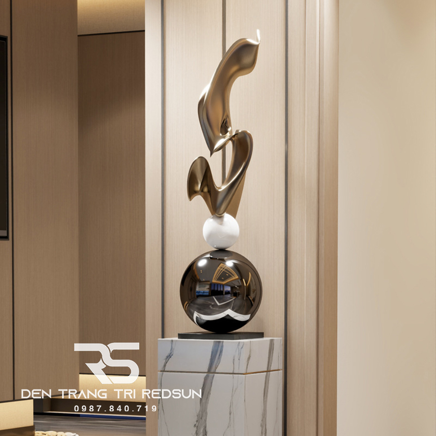 Đồ Trang Trí  Nghệ Thuật Phòng Khách, Hành Lang, Sảnh Chờ Nhà Hàng, Khách Sạn Điêu Khắc Dạng Hình Học DDC-ZG002