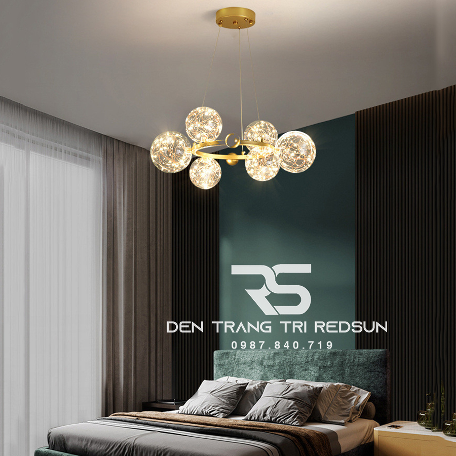 Đèn Chùm Phòng Khách Hiện Đại Phong Cách Bắc Âu Choá Thuỷ Tinh DC-50