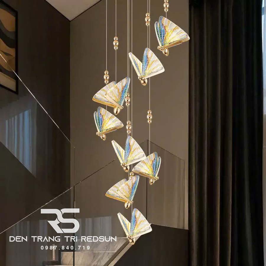 Đèn Thả Trần Hiện Đại Lắp Phòng Khách, Phòng Ngủ, Thông Tầng Cầu Thang Phiên Bản Cầu Vồng Sắc Màu HTK038