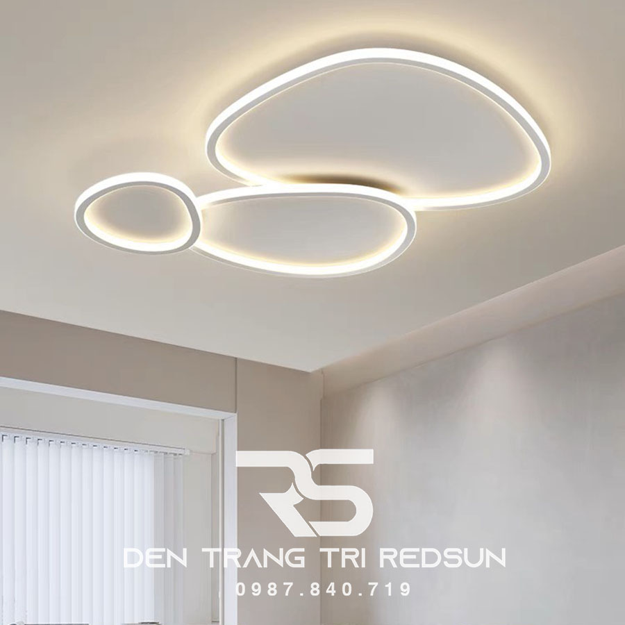 Đèn Mâm Ốp Trần Hiện Đại Phòng Khách, Phòng Ngủ Phong Cách Bắc Âu Chất Liệu Mica OT-017