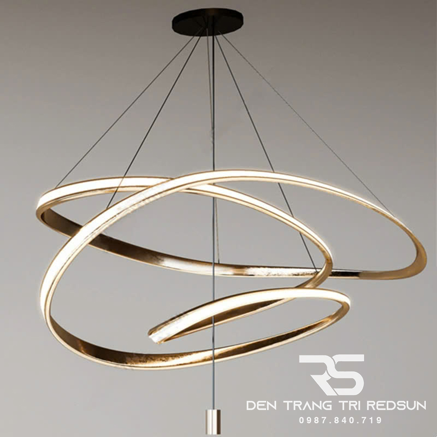 Đèn Thả Vòng Lắp Phòng Khách, Phòng Ăn, Nhà Hàng Hiện Đại Khung Inox DC-T100