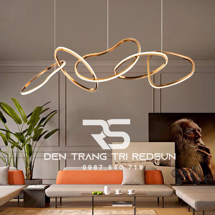 Đèn Thả Bàn Ăn Hiện Đại Bắc Âu Khung Inox Chiều Dài 120cm DC-L037