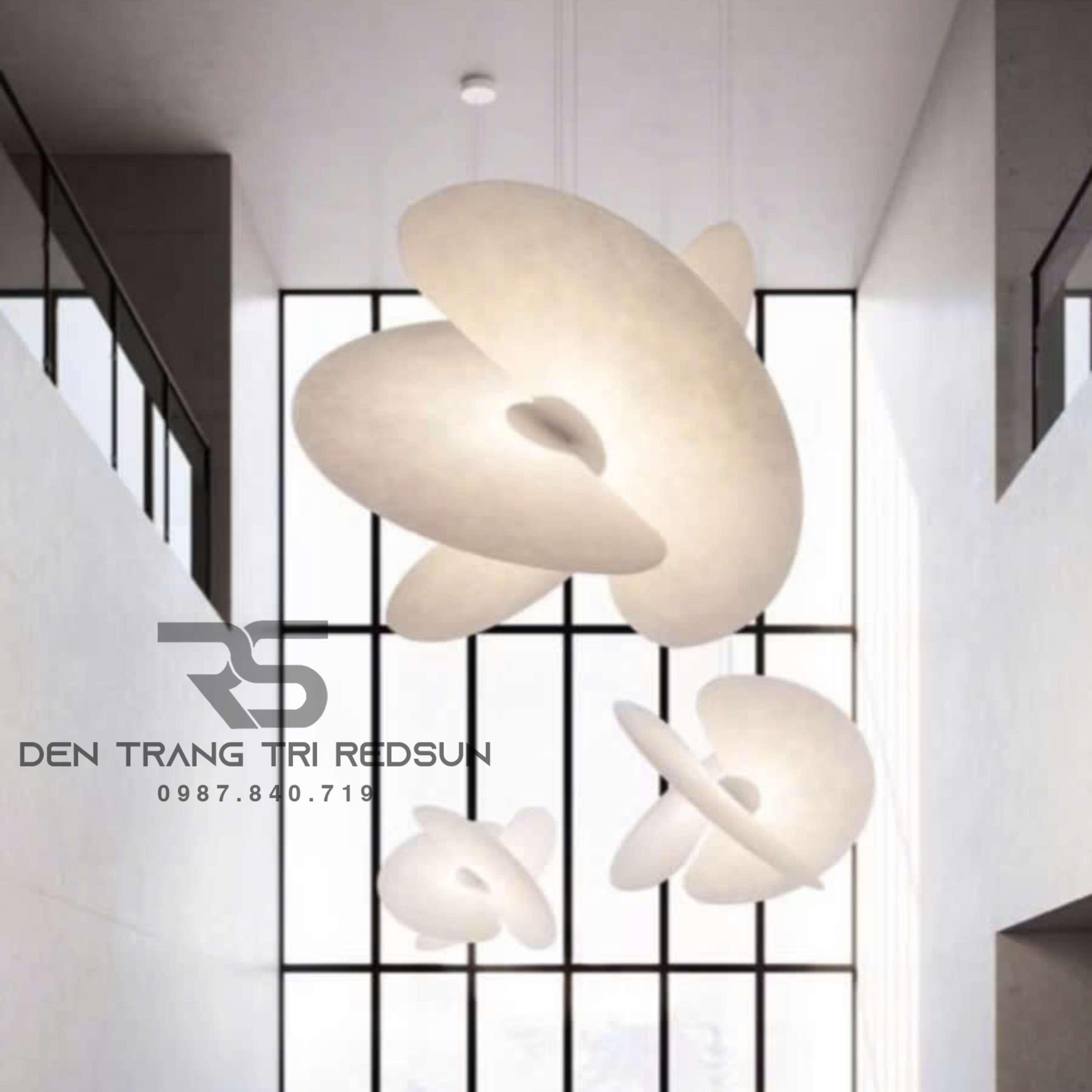 Đèn Chùm Trang Trí Phòng Khách Phòng Ngủ Phòng Ăn Ba Lá Phong Cách Bắc Âu DC-T095