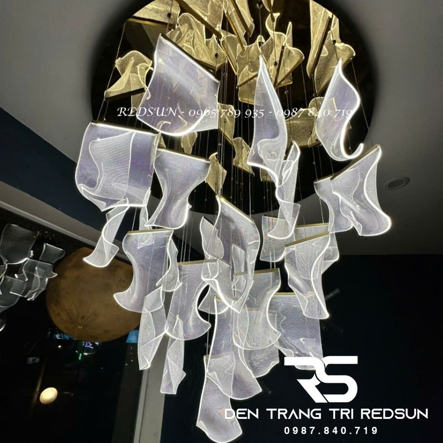 Đèn Chùm Hiện Đại Lắp Thông Tầng, Sảnh Khách Sạn Thác Nước Phong Cách Bắc Âu MA05444C-028-2.4G
