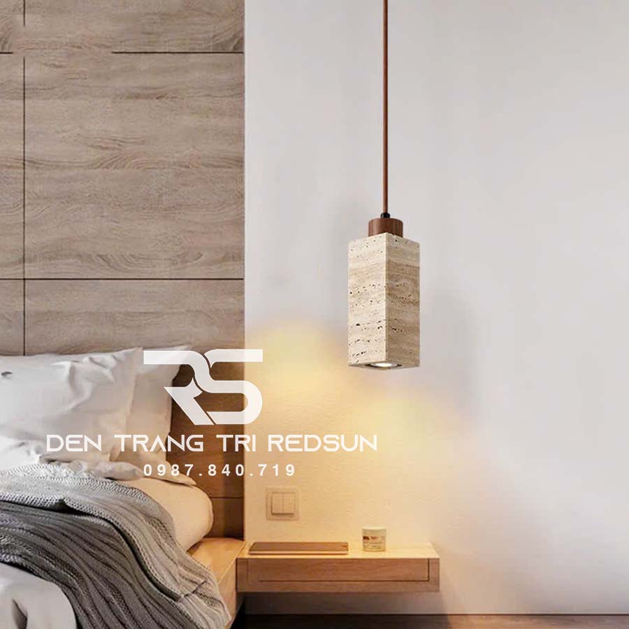 Đèn Thả Trần Phòng Ăn, Phòng Ngủ Phong Cách Wabisabi Hình Khối Chữ Nhật CDT-1059