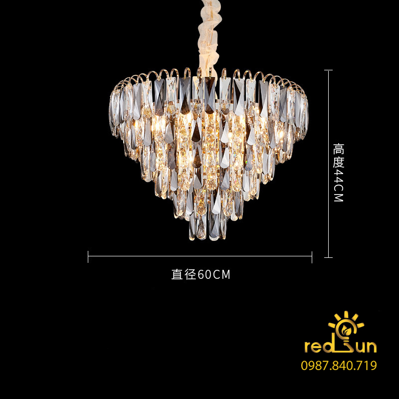 Đèn chùm pha lê 6 tầng phong cách Bắc Âu DC-4060