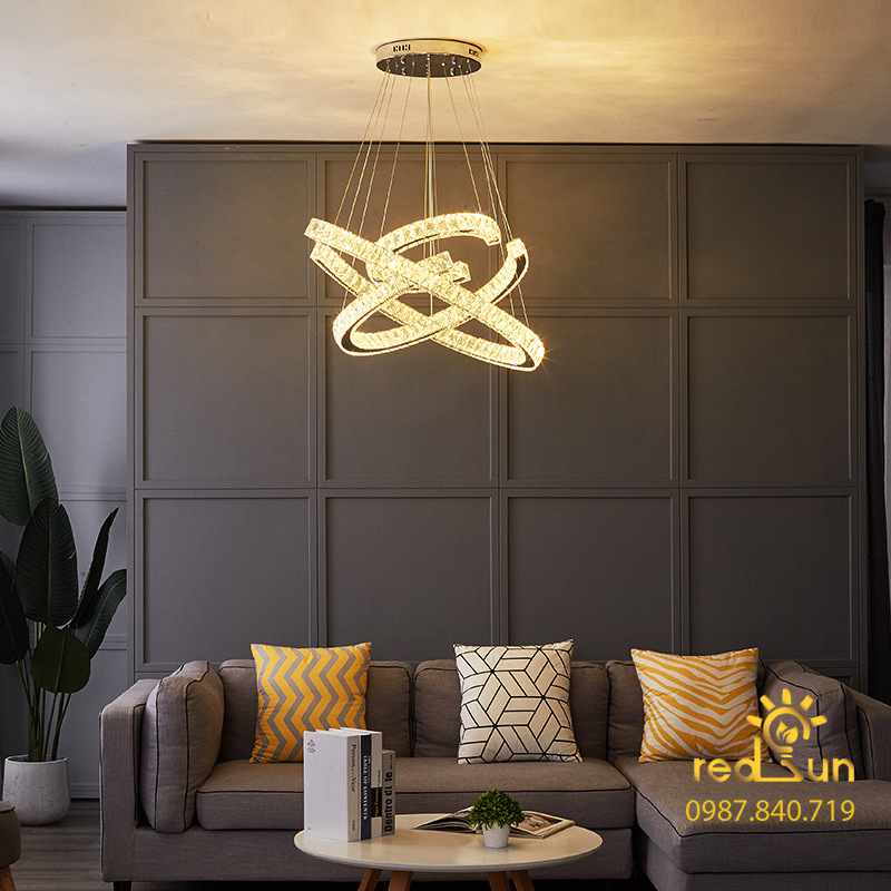 Đèn thả 3 vòng chứ C pha lê nghệ thuật DC-C7652