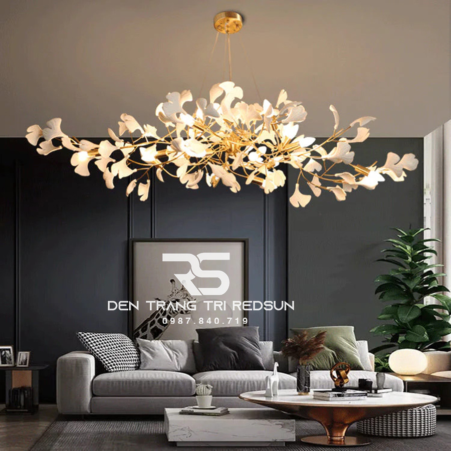 Đèn Chùm Hiện Đại Ginkgo Leaf Dáng Ngang Phong Cách Bắc Âu DC-L060