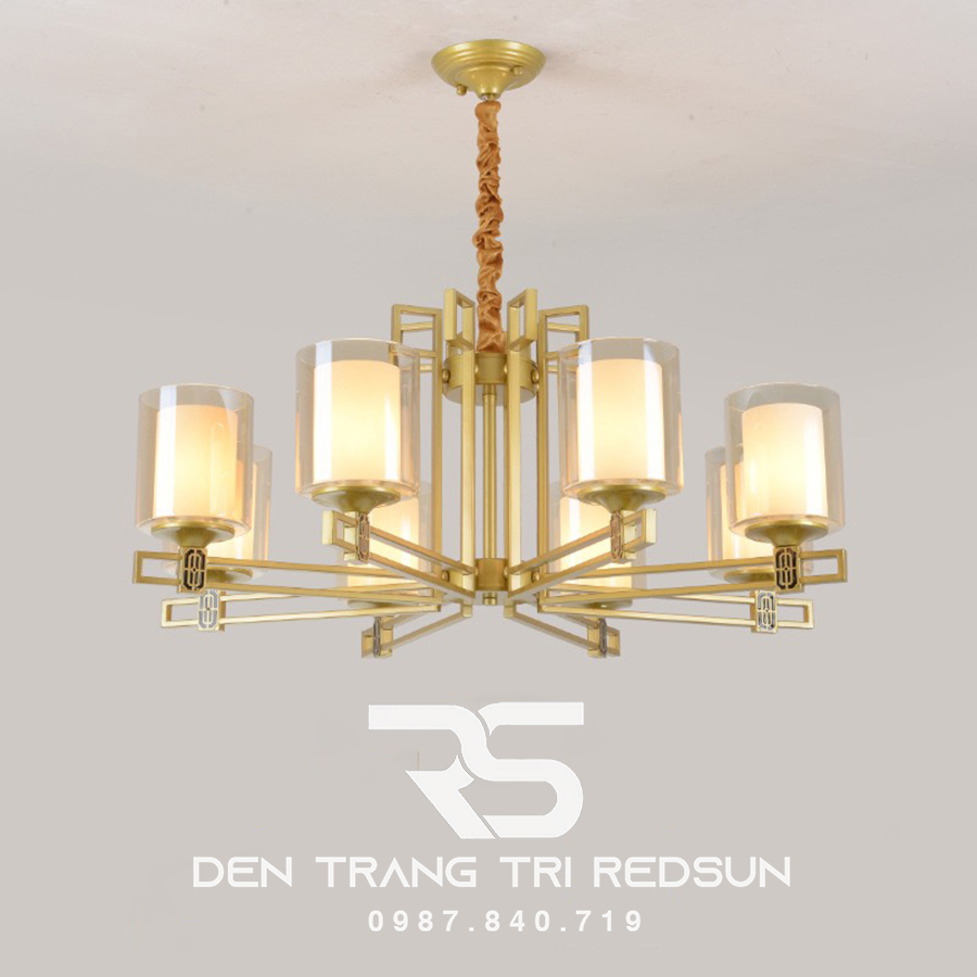 Đèn Chùm Phòng Khách Hiện Đại Phong Cách Indochine Choá Thuỷ Tinh IDC-002
