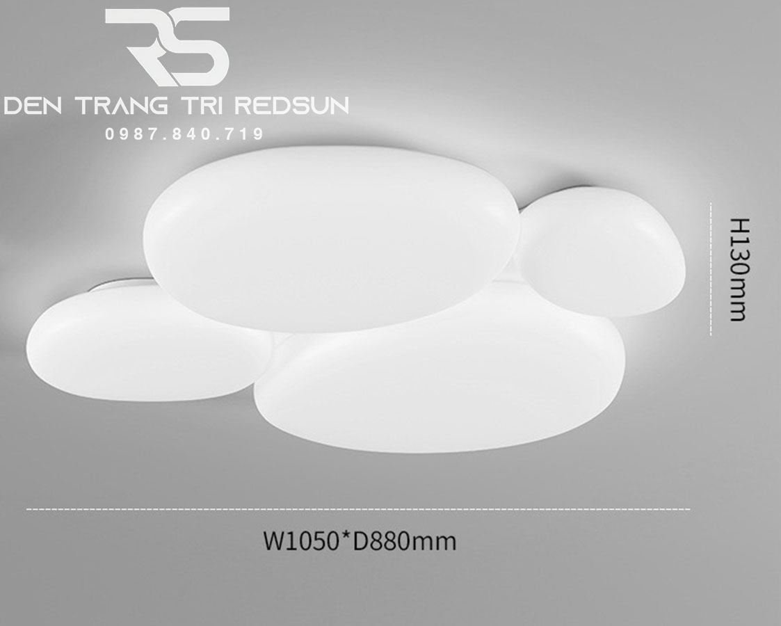 Đèn Mâm Ốp Trần Hiện Đại Phòng Khách, Phòng Ngủ Phong Cách Bắc Âu Chất Liệu Mica OT-016