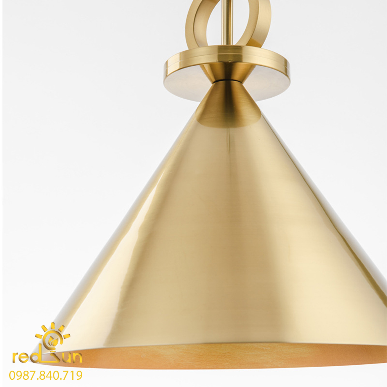 Chao đèn thả ròng rọc phễu đồng CDT-T031