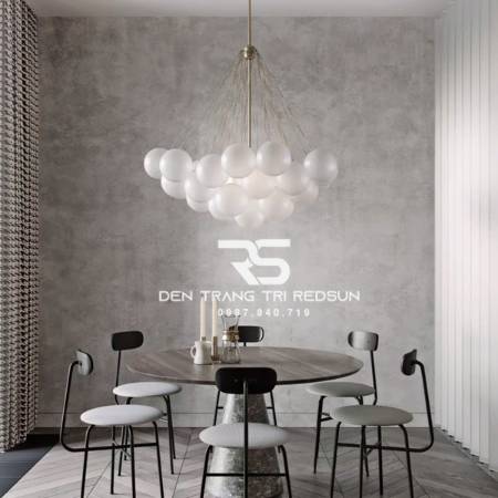 Đèn Chùm Phòng Khách Hiện Đại Bắc Âu Bong Bóng Chất Liệu Thuỷ Tinh DC-T112