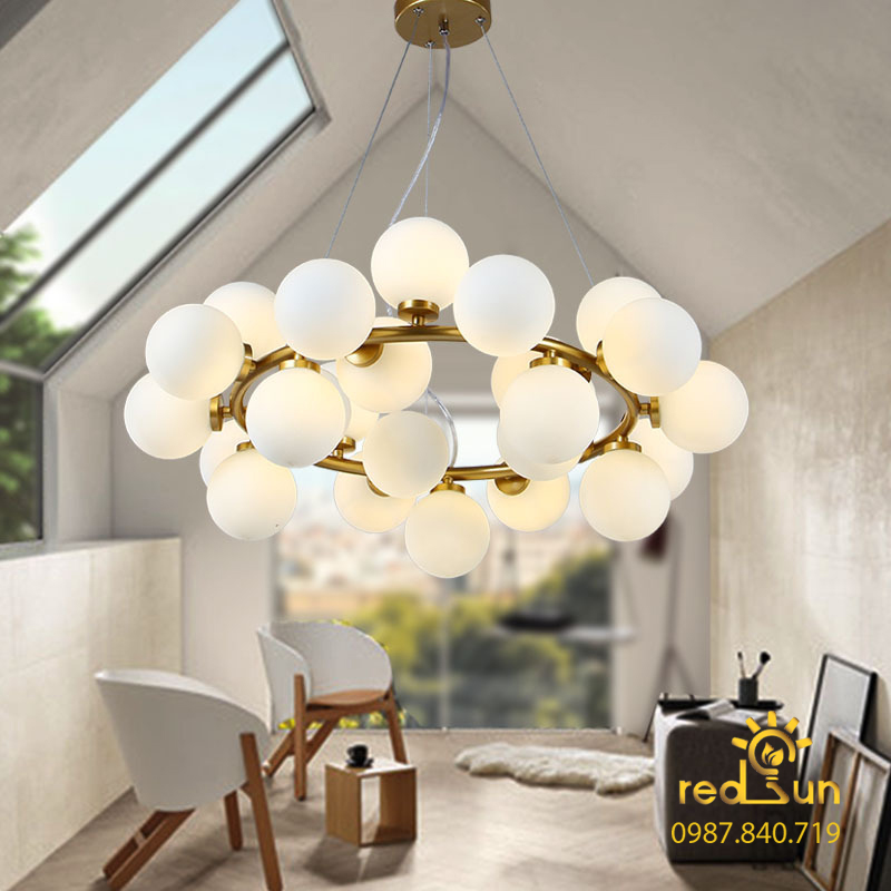 Đèn chùm vòng cầu sứ 25 bóng DC-1425