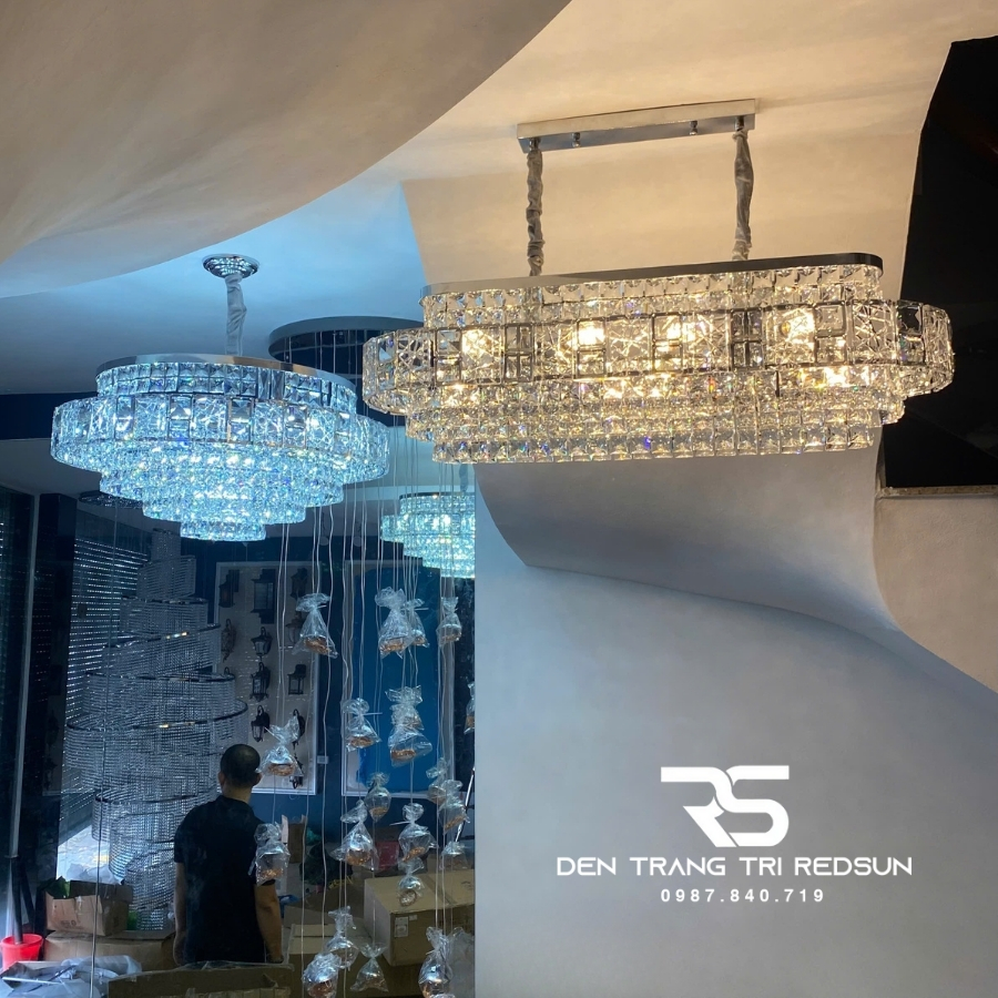 Đèn Chùm Pha Lê Hiện Đại Trang Trí Phòng Khách, Phòng Ăn, Sảnh Chờ DCP-010
