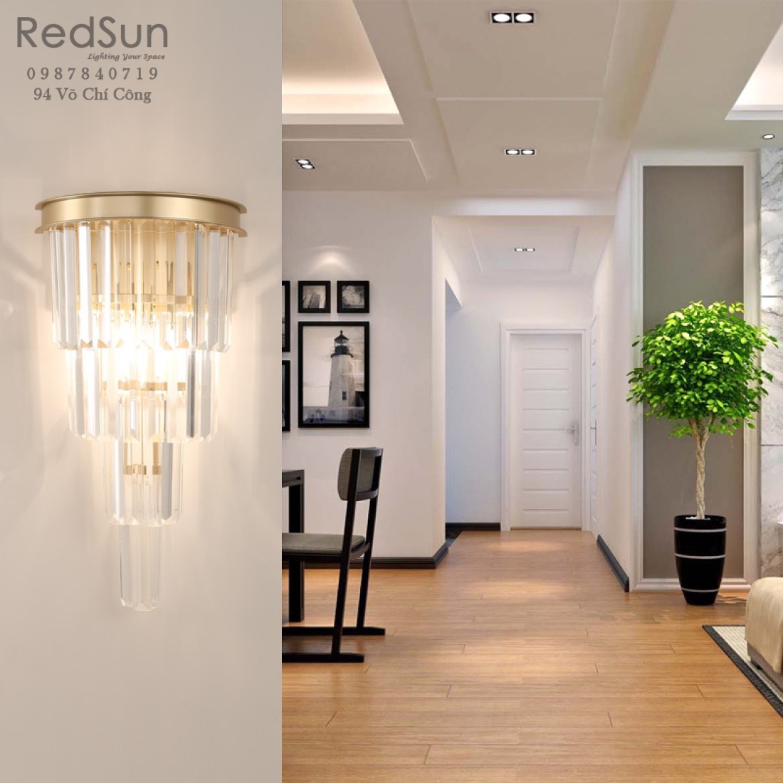 Đèn tường pha lê 4 tầng DT1143