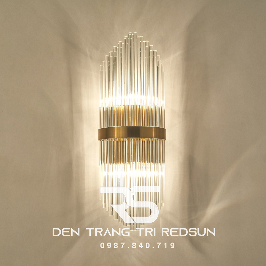 Đèn tường pha lê trang trí phòng khách hiện đại L6001 Vàng