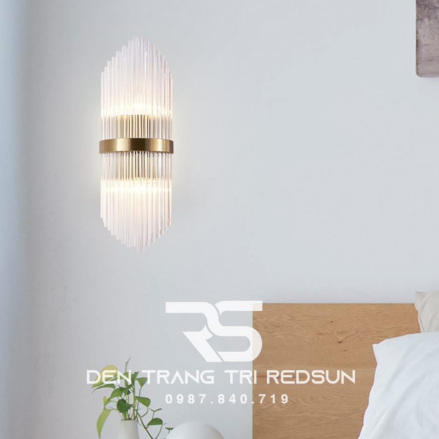 Đèn tường pha lê trang trí phòng khách hiện đại L6001 Vàng