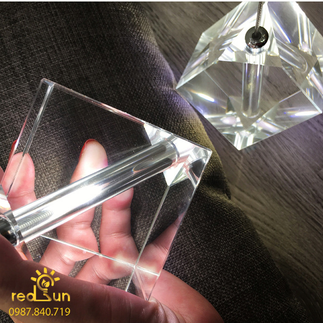 Đèn Thả Trần Hiện Đại Lắp Thông Tầng Cầu Thang, Phòng Khách, Bàn Ăn Chất Liệu Pha Lê HTK025