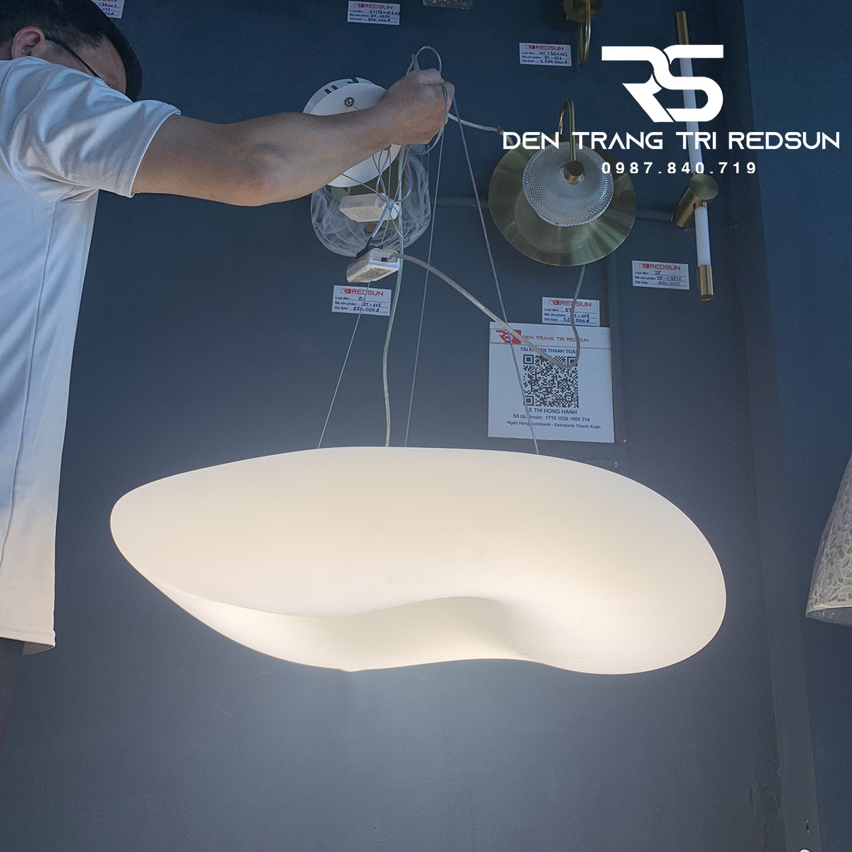 Đèn Thả Trần Phòng Khách Hiện Đại Đám Mây Phong Cách Bắc Âu DC-1029