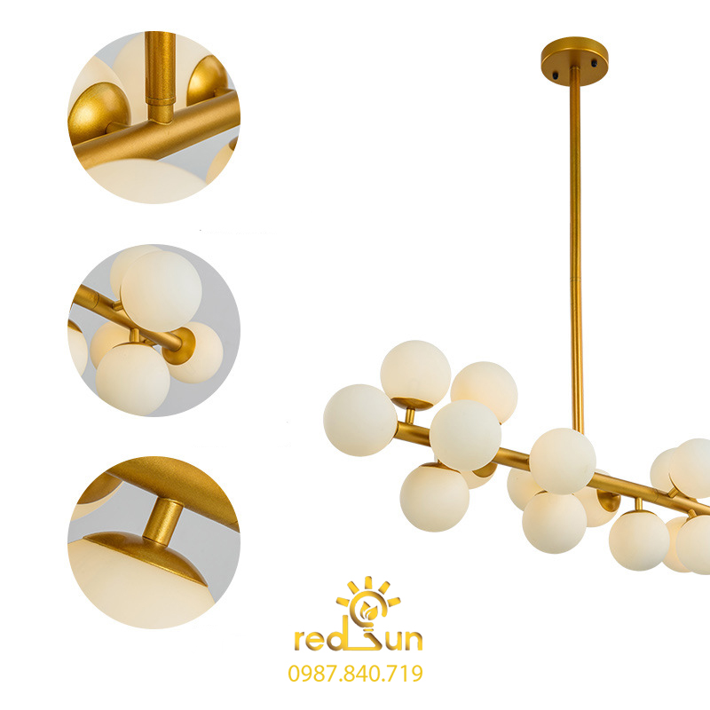 Đèn thả ngang cầu sứ 16 bóng DC-1416