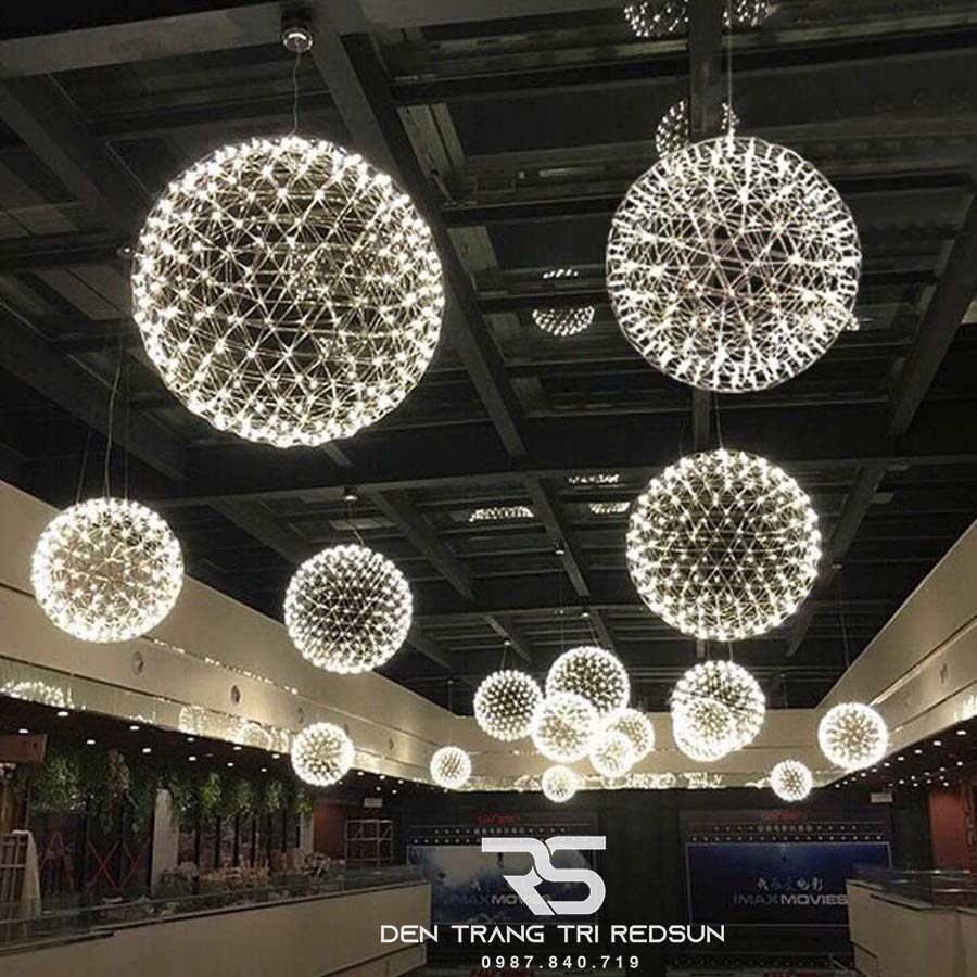 Đèn Thả Trần Lắp Thông Tầng, Phòng Khách, Khách Sạn, Nhà Hàng Phong Cách Bắc Âu Hiện Đại Cầu LED Sao  DC-T106