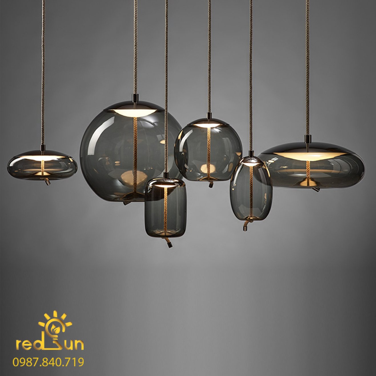 Chao đèn thả thủy tinh 4 dáng