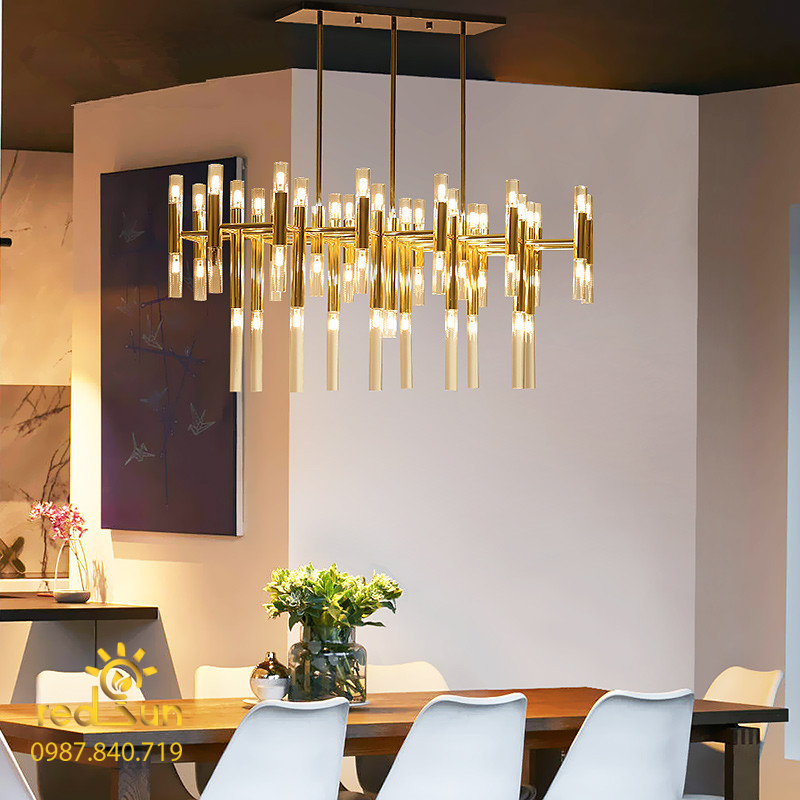 Đèn chùm pha lê ống phong cách Bắc Âu DC-C1835