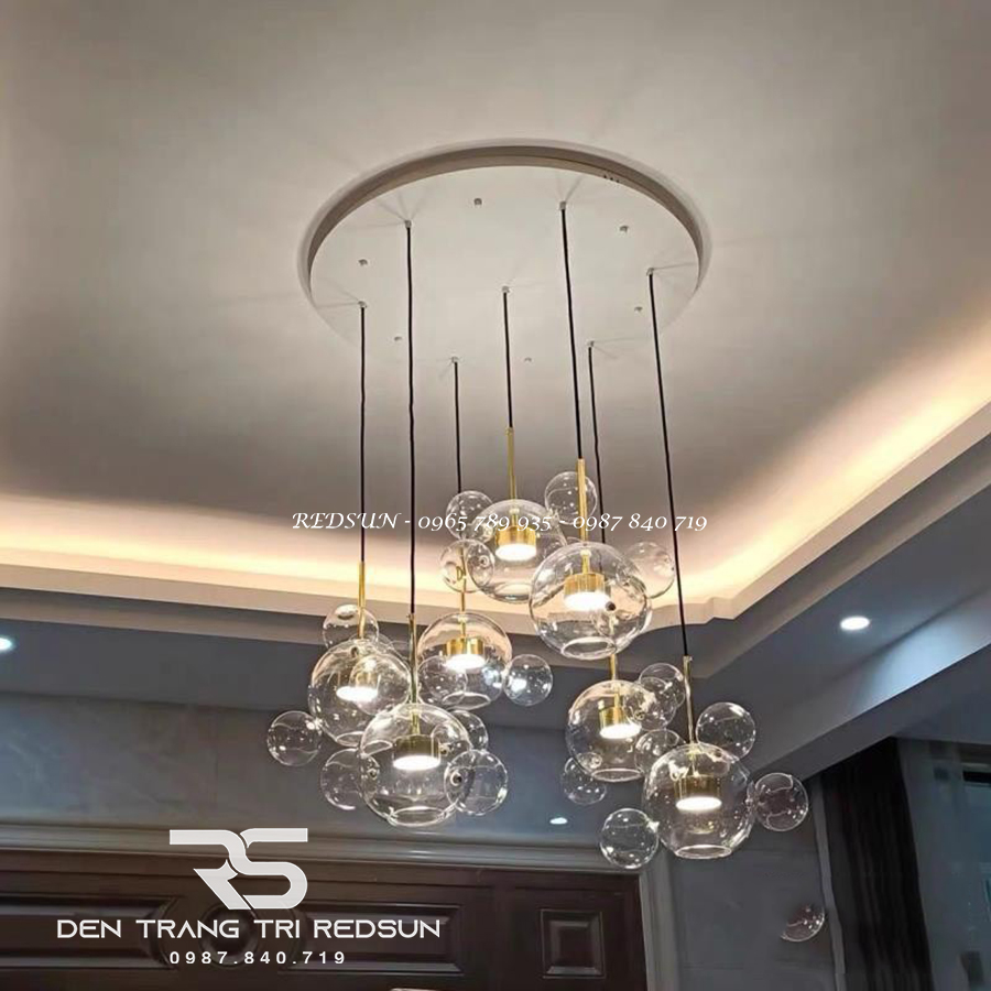 Đèn Thả Bàn Ăn Hiện Đại Phong Cách Bắc Âu Chóa Thủy Tinh CDT-L007