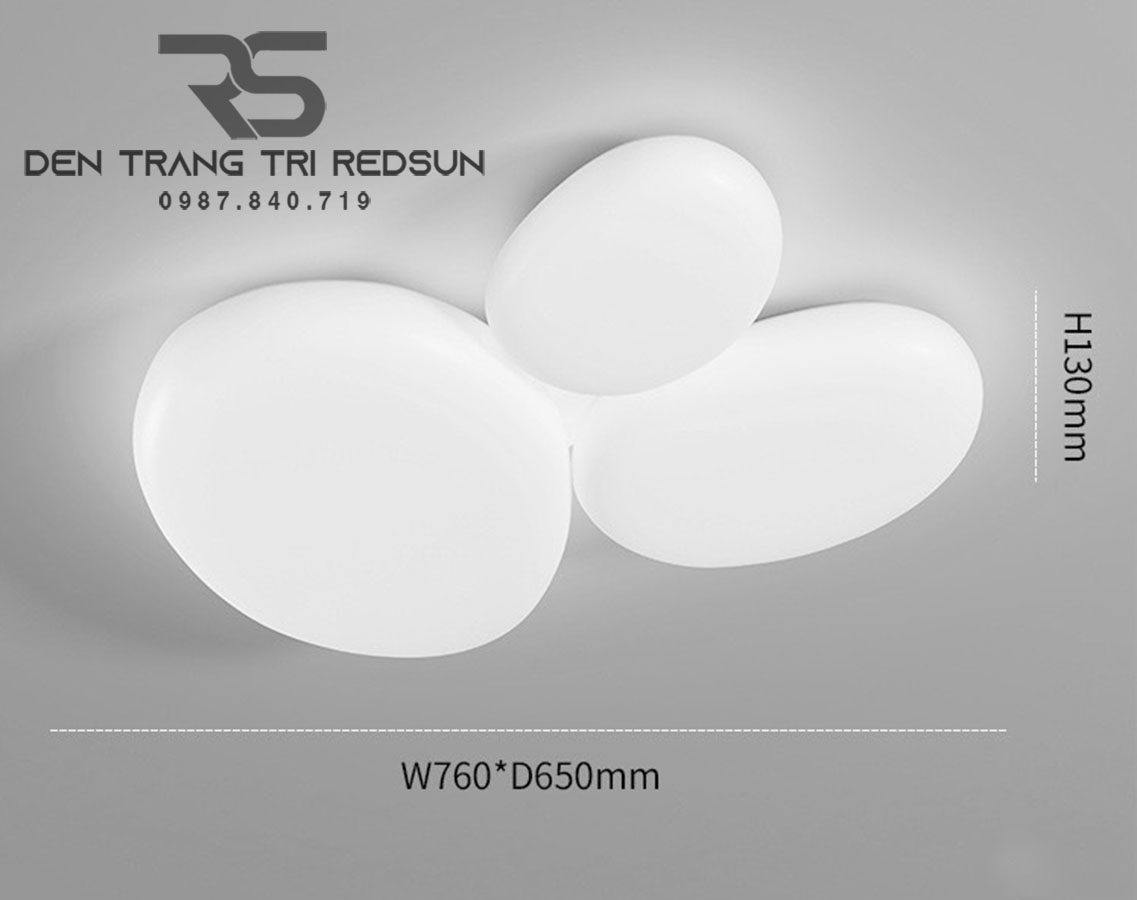 Đèn Mâm Ốp Trần Hiện Đại Phòng Khách, Phòng Ngủ Phong Cách Bắc Âu Chất Liệu Mica OT-016