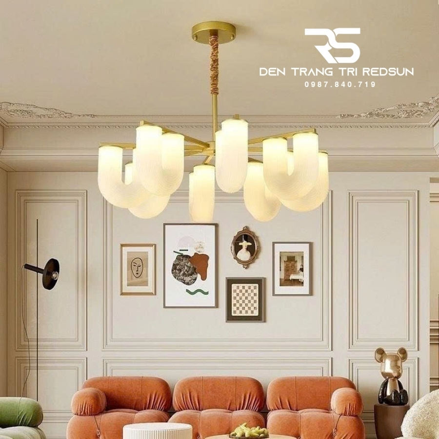 Đèn Chùm Trang Trí Phòng Khách, Sảnh Chờ, Phòng Ăn, Phòng Ngủ Hình Chữ U Phong Cách Bắc Âu DC-T110