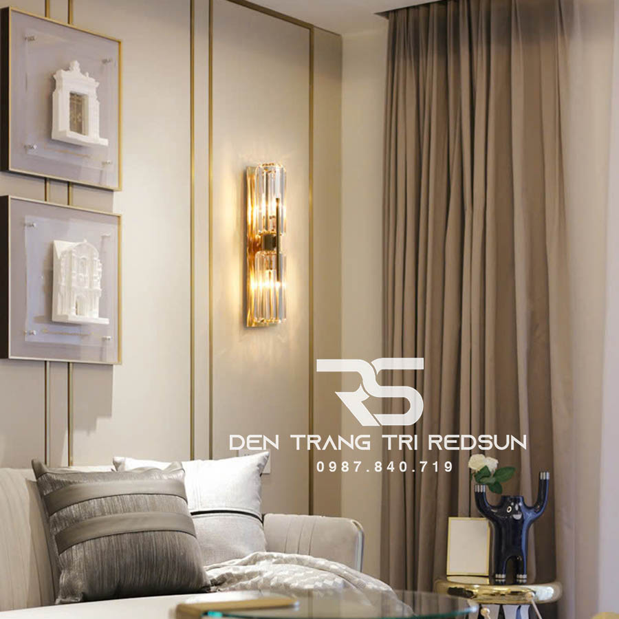 Đèn Tường Trang Trí Phòng Khách, Phòng Ngủ, Cầu Thang Phong Cách Bắc Âu Chất Liệu Pha Lê DTP-003