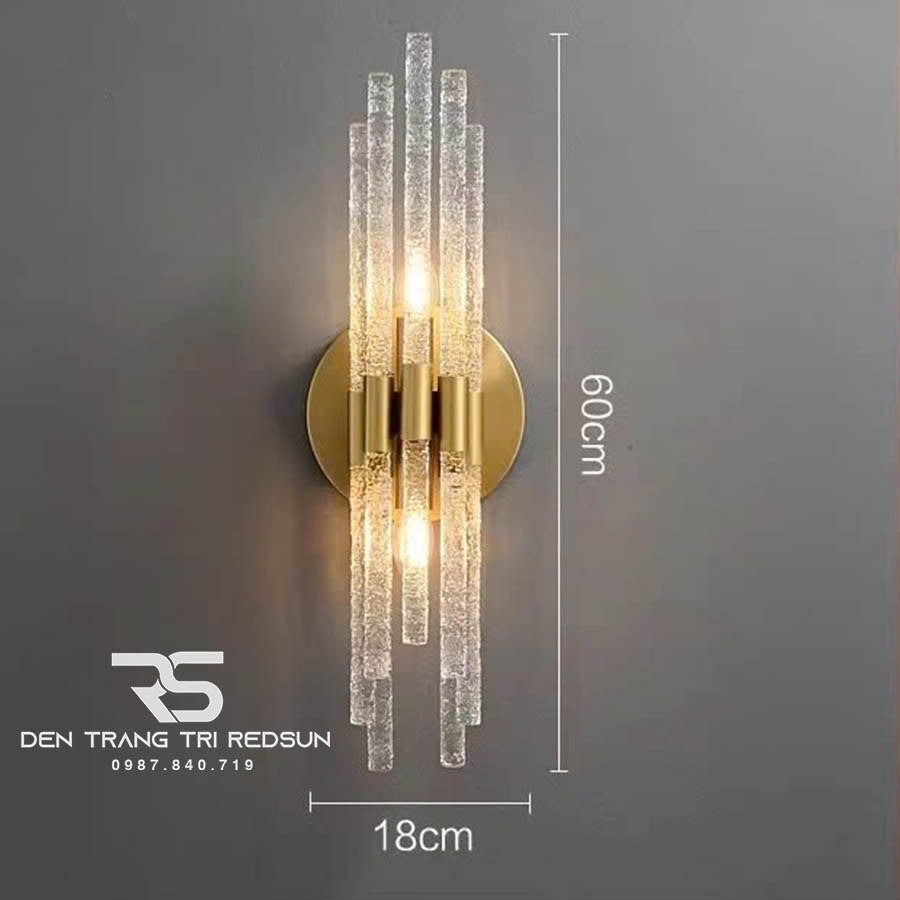 Đèn Tường Trang Trí Phòng Khách, Phòng Ngủ, Cầu Thang Phong Cách Bắc Âu Chất Liệu Pha Lê DTP-004