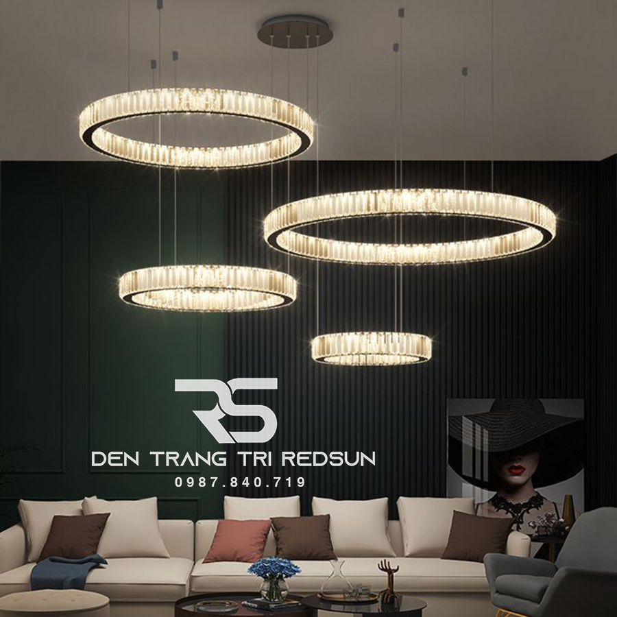 Đèn Chùm Pha Lê Hiện Đại Lắp Thông Tầng Sảnh Khách Sạn, Phòng Khách, Cầu Thang TPLTM