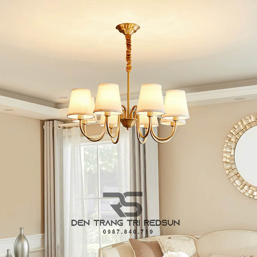 Đèn Chùm Phòng Khách Hiện Đại Phong Cách Indochine Khung Đồng DC-1027