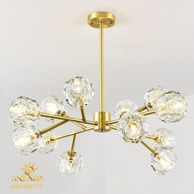 Đèn chùm Nordic dáng tròn pha lê DC-L018