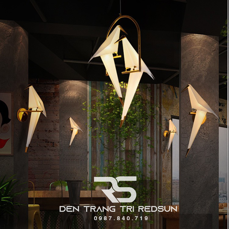 Đèn Thả Trần Phòng Khách, Phòng Ngủ, Bàn Ăn Hiện Đại Phong Cách Bắc Âu Sáng Tạo Hình Hạc Giấy DC-5081/2