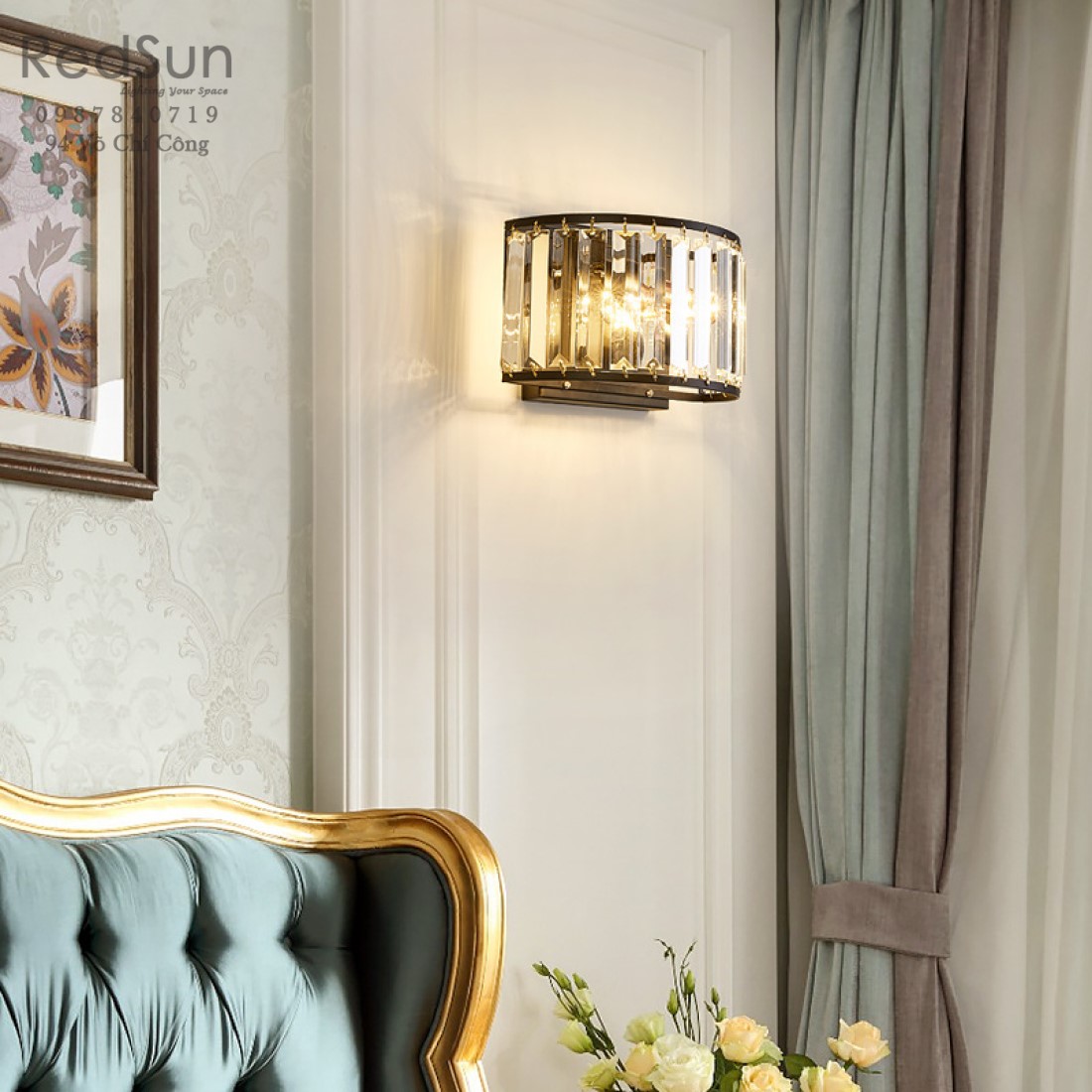 Đèn tường phong cách hiện đại khung đen DT1137