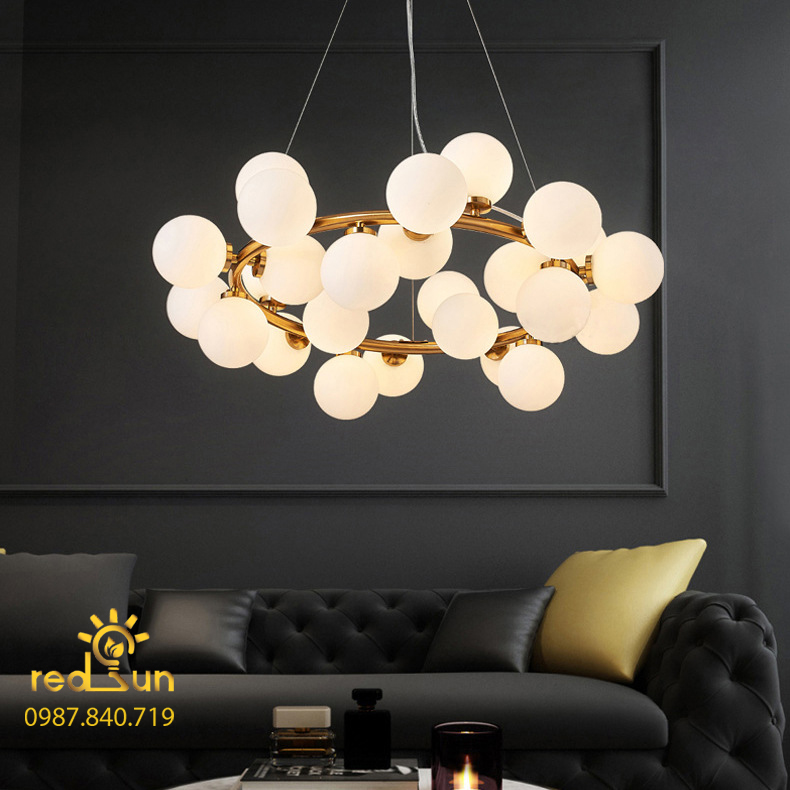 Đèn chùm vòng cầu sứ 25 bóng DC-1425