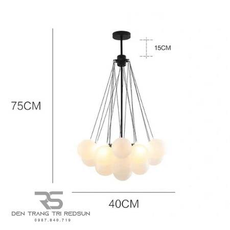 Đèn Chùm Phòng Khách Hiện Đại Bắc Âu Bong Bóng Chất Liệu Thuỷ Tinh DC-T112
